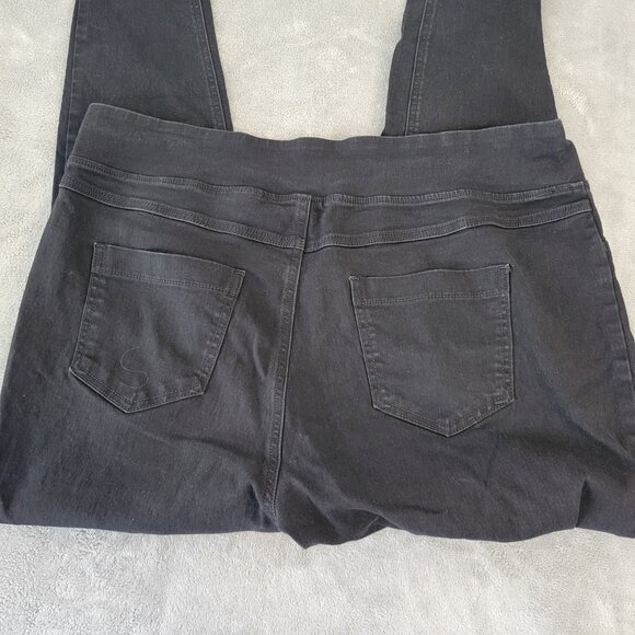 Terra Sky Womens Jeans 1X 16W 18W Plus Pull On Cropped Ankle Black Denim SL4E - Picture 6 of 9